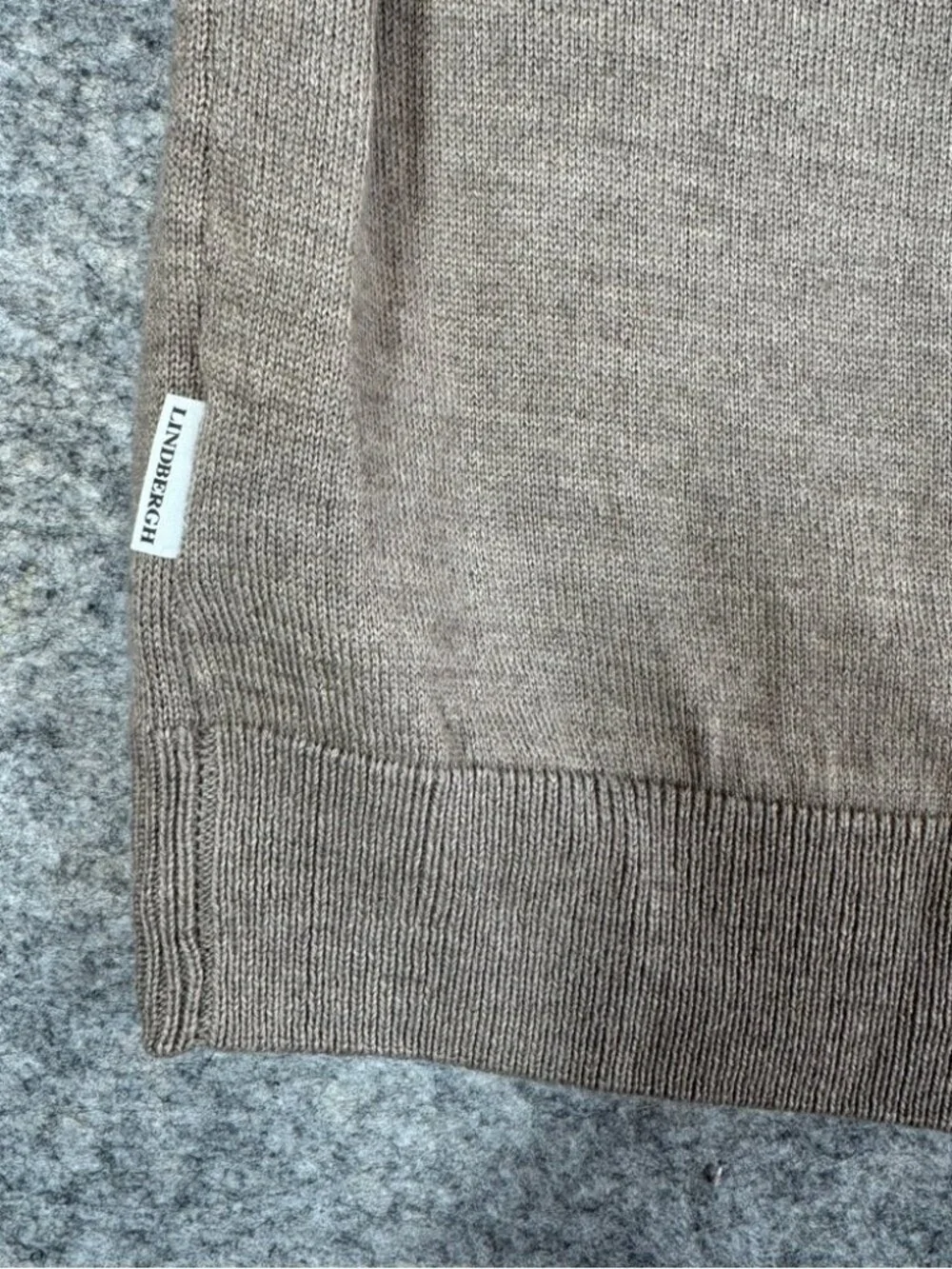 Lindbergh Merino Wool Zip Up Sweater Beige Slim Fit Size M Minimalist Luxury